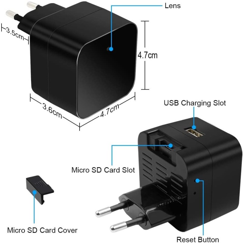 Chargeur secteur caméra WiFi Full HD