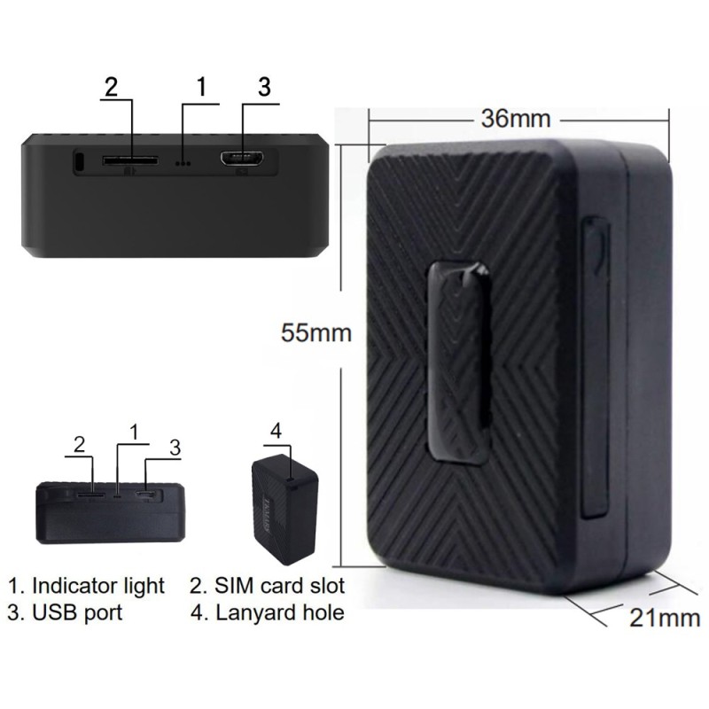 Mini traceur GPS 4G haute précision jusqu'à 25 jours