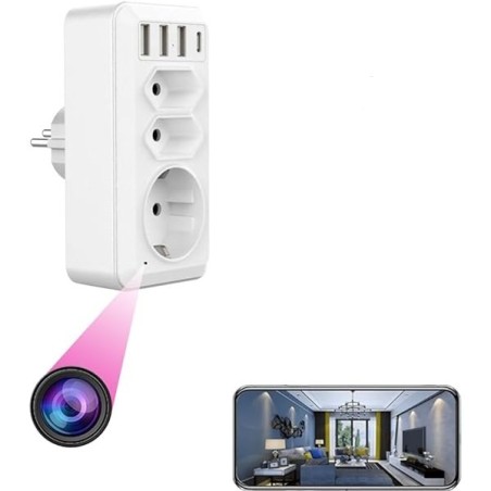 Toma de pared Cámara Full HD Wifi detección de movimiento
