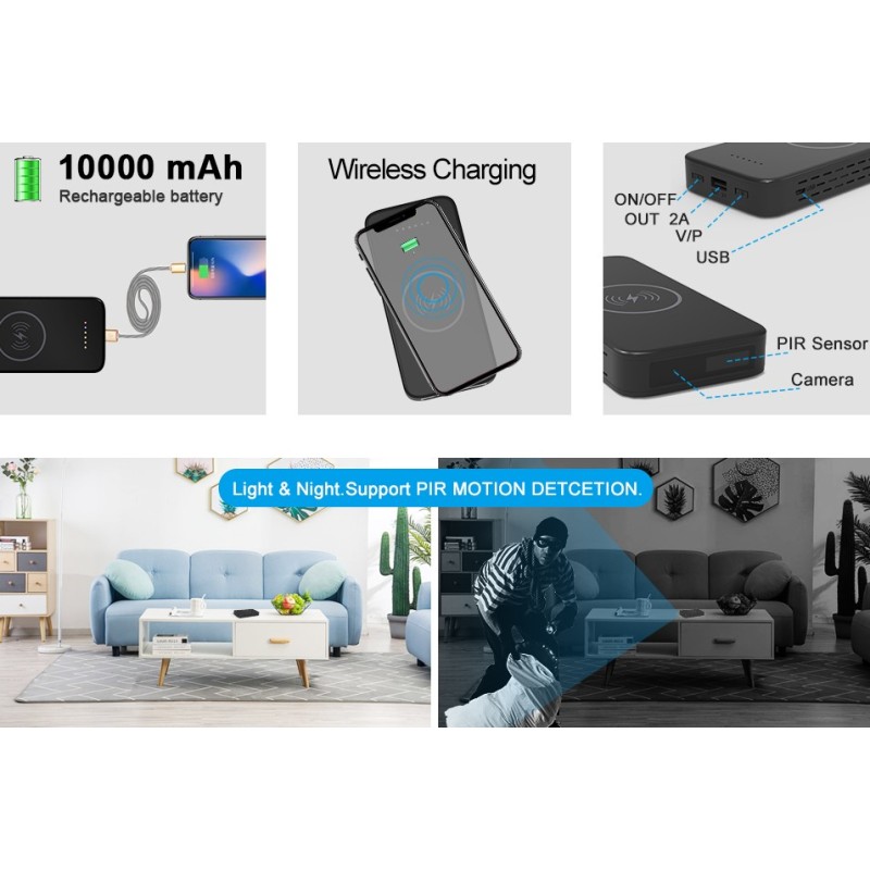 Power Bank Camera 180 Days Motion Detection Full HD