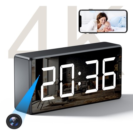 Horloge caméra WIFI Full HD vision nocturne Détection de mouvement
