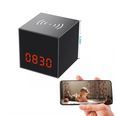 Cámara WiFi Full HD Reloj Despertador con Cargador por Inducción