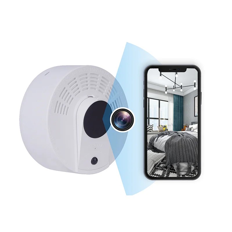 WIFI cámara detector de humo batería de larga duración 1 año detección de movimiento