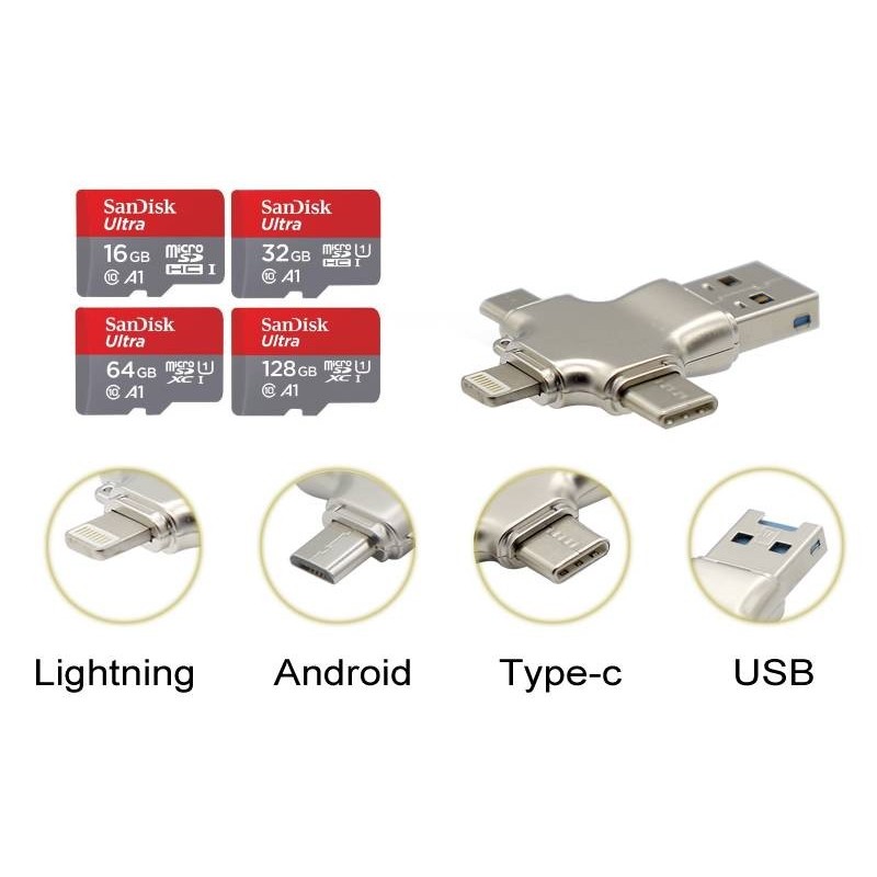 Lecteur carte Micro SD compatible iPhone Android