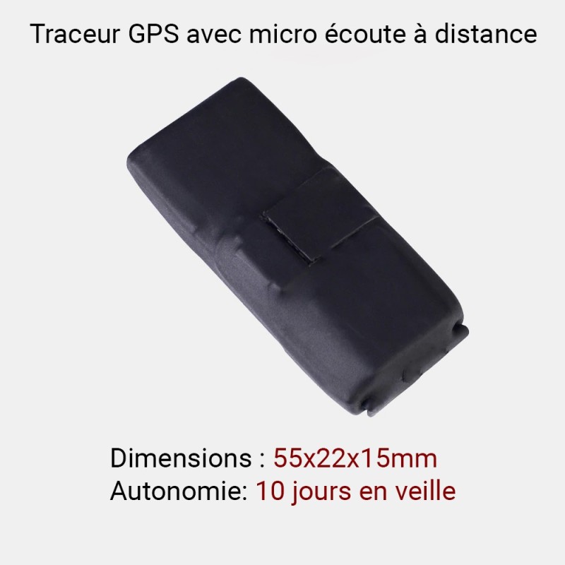 Traceur GPS avec micro écoute à distance en direct 10 jours